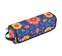 miaozhen 2 in 1 Hair Tools Organizer with Heat Resistant Mat Double-Layer Travel Carrying Case for Flat Irons, Straighteners, Curling Irons, Wildflower Blue Orange Portable Organizer de para,