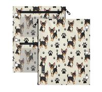 miaozhen 3 Hole Pencil pouching for Binder 2 Pack Cute I Love My Dog Paw