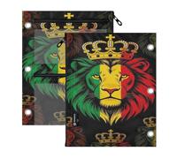 miaozhen 3 Hole Punched folders 2 pcs Rasta Reggae Lion Flag Jamaica Lover