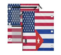 miaozhen 3 Ringing Binder 2 Pack Flag United States Cuba 11''x8.9''