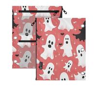 miaozhen 3 Ringing Binder 2 pcs Cute Spooky Season Ghosts Pink 11''x8.9''