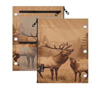 miaozhen 3 Ringing Binder folders 2 PCS American Elk Dad 11''x8.9''