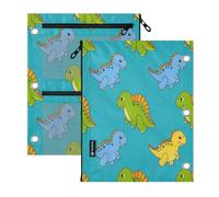 miaozhen 3 Ringing Binder folders 2 PCS Cartoon Animal Dinosaur Colorful