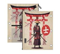 miaozhen 3 Ringing Pencil case 2 pcs Japanese Samurai 11''x8.9''