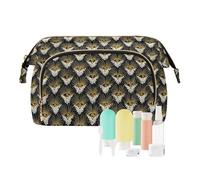 miaozhen Afro Samurai Style Peacock Gold White Cosmetic Bag For Purse Essentials Cosmetic Bags For Purse for Travel Toiletry cosmetiqueras para