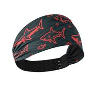 miaozhen Angry Animal Shark Fish Red Black Cooling womens headband Stretchy hairband for Workouts Yoga Running Yoga diadema para ni?as