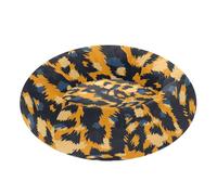 miaozhen Animal Chimpanzee Fur Print Brown Black Pet Dog Bed Donut Cuddler fluffier Kitten Beds for Medium Size Pets Supplies car seat para perros 22'' x 17''