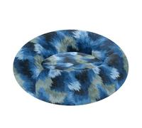 miaozhen Animal Wolf Fur Print Blue Pet Cat Bed Anti-Slip fluffier Cat Cave Bed for Medium Size Pets Sleeping Memory Foam 22'' x 17''