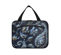 miaozhen Architectural Paisley Midnight Design hanging large cosmetic bags for women with hook, designer waterproof for travel accessories for women bolso viajero para mujer L, architectural Paisley
