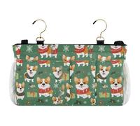 miaozhen Ark Green Playful Pups Xmas Bedside Storage Bag Hanging Organizer Bedside Hanging Storage Bag for Bunk/Hospital Beds, organizador para mesa de noche