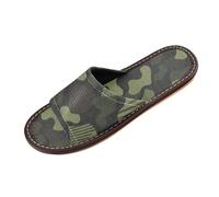 miaozhen Army Camouflage Black Green Line Disposable Slippers Indoor Outdoor Washable Cute personalizado para Home Beach Non Slip Sandals for Guest, Hotel, Travel, Airplane zapatos elegantes para