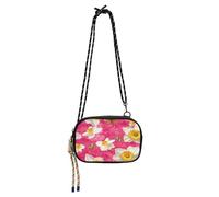 miaozhen Art Daffodils Flower Hot Peach Cross Body Purse for Mens Waterproof with Credit Card Slots Nylon Small Crossbody Phone Bag Walk the dog bultos de viaje para mujeres