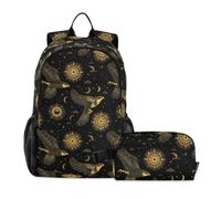 miaozhen Backpack For Girls Wild Falcon Sun Black Gold 18L/School Bag Boy,age 8-10 years old,mochilas para ni?as con lonchera