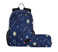 miaozhen Backpack For School And Lunch Bag Cat Graffiti Constellations on Night Sky 18L/Backpack With Lunch Box Boys,9-10 years,mochilas y loncheras para ni?os