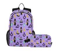 miaozhen Backpack For School And Lunch Bag Cat Graffiti Halloween Plague Doctor Witchy Spiritual 18L/Boys Backpacks With Lunchbox,7-10,mochila escolar para ni?as