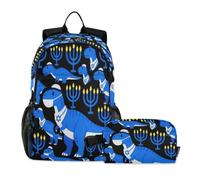 miaozhen Backpack For School With Lunch Bag Cat Graffiti Trex Dinosaur Jew Boys 18L/Backpack For Boys With Lunch Box,7-10,caja de almuerzo para ni?os