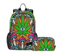 miaozhen Backpack For School With Lunch Bag Magic Mushroom Evil Eye Boy School Backpack With Lunch Box age 8-10 years old