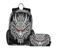 miaozhen Backpack With Lunch Bag Cat Graffiti Son Of Loki Wolf Norse Mythology 18L/Boys Backpacks With Lunchbox,age 8-10 years old,set de mochila y lonchera para ni?as