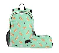 miaozhen Backpack With Lunchbox For Boys Funny Running Black dog Lover Boy School Backpack With Lunch Box 10-12