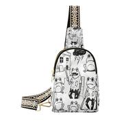 miaozhen Bad Toad Frog Vintage Grey sling bag men cute body bag for woman for travel, Bad Toad Frog Vintage Grey, Bad Toad Frog Vintage Grey