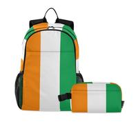 miaozhen Bags For School Boys Cat Graffiti Ivory coasts Flag 18L/Backpack And Lunchbox Set,9-10 years,caja de almuerzo para ni?os