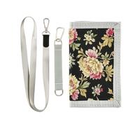 miaozhen Baroque Style Retro Beige Flowers trifold pocket wallets for travel minimalist lighweight mens wallets with lanyard billetera tarjetero para hombre, Baroque style retro beige flowers, One