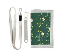 miaozhen Bee Flying Daisy Flower Alfalfa Sprouts Jungle trifold purse for credit cards cool lighweight wallets with lanyard billetera para hombre, bee flying daisy flower Alfalfa Sprouts Jungle, One