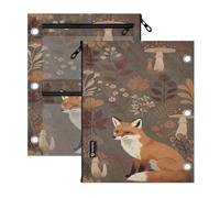 miaozhen Binder 3 Ringing 2 PCS Fall Brown Jungle Animal Fox 11''x8.9''