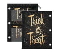 miaozhen Binder 3 Ringing 2 pcs Text Trick Or Treat Gold 11''x8.9''
