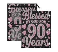 miaozhen Binder Pouches 3 Ringing 2 Pack Blessed by God for 90th Birthday