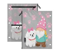 miaozhen Binder Pouches 3 Ringing 2 PCS Cute Dog Puppy Dog Lover 11''x8.9''