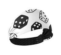 miaozhen Black and White Dice Cooling athletic headbands Elastic head for tennis Yoga hiking washing face banda para la cabeza