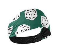miaozhen Black and White Dice Green Moisture Wicking workout headbands for women Stretchy sweatbands for women for Athletic Sports Volleyball hiking Athletic Sports bandas para el sudor