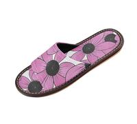 miaozhen Black-eyed Susan Simple Line Art Valentinesnes Peach Spa Slippers Indoor and Outdoor Reusable Non-Slip para personalizados Slip on Open Toe Home Shoes for Travel, Pool, Party chanclas para