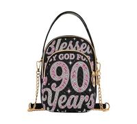miaozhen Blessed by God for 90th Birthday trendy leather crossbody purse with multi pockets handbags for traveling bolso cruzado para mujer