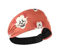 miaozhen Boo Clown Red White Halloween Moisture Wicking sports headband Elastic head bands for women for Yoga basketball basketball Football banda para la cabeza
