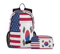 miaozhen Book Bags For Boys With Lunch Bag Cat Graffiti Flag United States South Korea 18L/Backpack With Lunch Box For Boys,7-10,mochilas para ni?as con lonchera