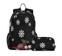 miaozhen Bookbag And Lunchbox Cat Graffiti Christmas Red Buffalo Plaid Gnomes 18L/School Backpacks For Girls With Lunch Box,10-12,mochilas para ni?as con lonchera