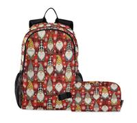 miaozhen Bookbag And Lunchbox Cat Graffiti Red Buffalo Plaid Leopard Gnomes 18L/School Backpacks For Girls With Lunch Box,9-10 years,set de mochila y lonchera para ni?as
