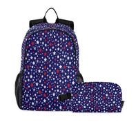 miaozhen Bookbag And Lunchbox Cat Graffiti Red White Blue American Flag 18L/Backpack And Lunch Box For Boys,10-12,mochilas y loncheras escolares para ni?as