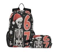 miaozhen Boys School Bags Cat Graffiti Six Seven Death 18L/Backpack With Lunch Box Boys,7-10,set de mochila y lonchera para ni?as