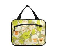 miaozhen Cartoon Baboon Group Green Orange hanging kit bag for men with hook, designer expandable for women traveling estuche para guardar maquillaje L, cartoon Baboon group green orange, Modern