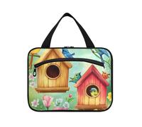 miaozhen Cartoon Bird hanging makeup bag for women with hook, designer chic for travel accessories for women bolsa para maquillaje L, cartoon bird, Modern
