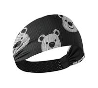 miaozhen Cartoon Black White Bear Cute Non-Slip? athletic headband women Elastic wide head bands for women's hair for hiking Football Running Athletic Sports diadema para maquillaje