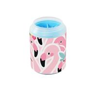 miaozhen Cartoon Cute Flamingo Pink Reusable Dog Foot Washer Soft Silicone Brush Pets Grooming Supplies for Cats Dogs cintur贸n de seguridad para Perros