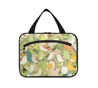 miaozhen Cartoon Quail Bird Group Green Summer hanging travel bag for women with hook, designer chic for ladies bolso viajero para mujer L, cartoon Quail bird group green summer, Modern