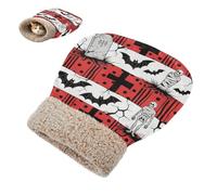miaozhen Cat Bag Sleeping Cuddle Cave Perfect Shelter Halloween Red Crossing Stripe Kitten's Hideaways Winter Soft Self Heating bolsa para dormir de gato