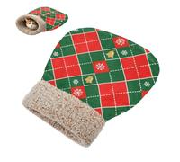 miaozhen Cat Bed Cave Sleeping Bags for Cats Puppy Merry Christmas Red and Green Checkered Pattern Pet Pad Sack Cold Weather Comfortable Self-Warming casa para gato