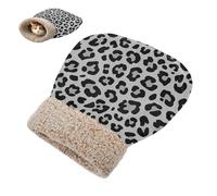 miaozhen Cat Bed Sleeping Bag for Indoor Cats Fashion Black Gray Leopard Print Hideway for cute's Winter Comfortable Cozy Self Heating cama para gatos