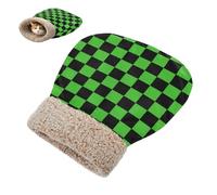 miaozhen Cat Bed Sleeping Bag for Indoor Puppy and Cats Buffalo Plaid Check Black Lime Green Kittens Tunnel Pet Hideaway Cold Weather Cozy Plush Wrap Semienclosed bolsa de dormir para gato